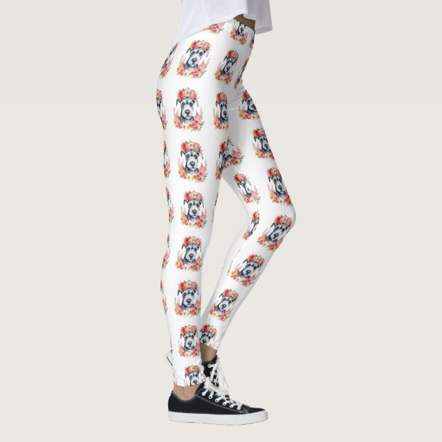 Leggings Mini Schnauzer Floral (Derecha)