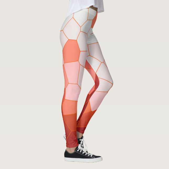 Leggings Minimalismo abstracto Art Coral Células blancas ro (Derecha)