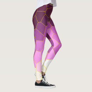 Leggings Minimalismo abstracto Art Púrpura Células blancas