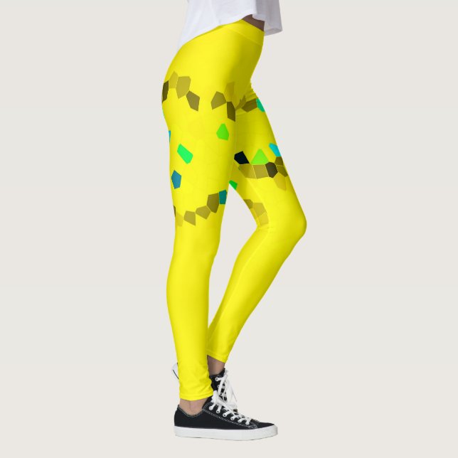 Leggings Minimalismo abstracto arte amarillo negro (Derecha)