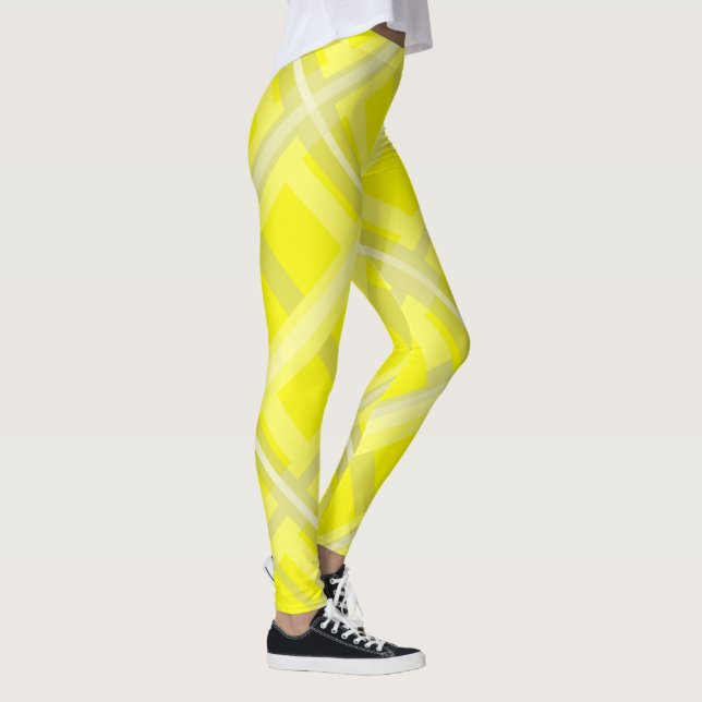 Leggings Minimalismo abstracto arte blanco gris amarillo (Derecha)