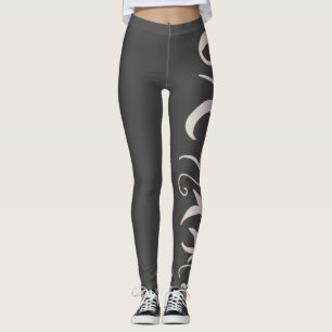 Leggings Minimalismo Resumen Arte Dibujo De Mano Gris De Ca