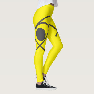 Leggings Minimalismo Resumen Arte Gris Y Amarillo