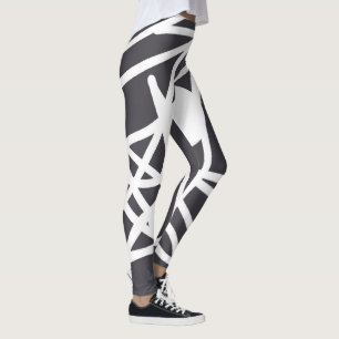 Leggings Minimalismo Resumen Arte Gris Y Leyendas Blancas