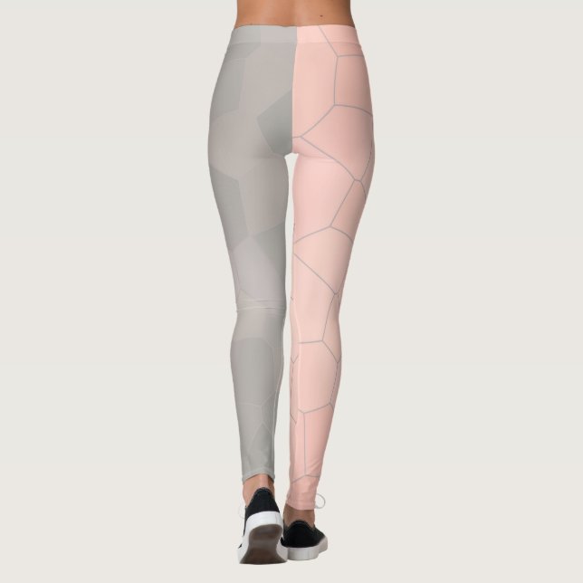 Leggings Minimalismo Resumen Células grises pálidas de arte (Reverso)