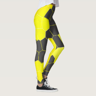 Leggings Minimalismo Resumen de las celdas blancas amarilla