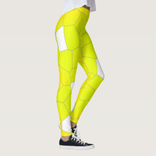 Leggings Minimalismo Resumen de las celdas blancas amarilla