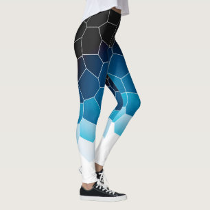 Leggings Minimalismo Resumen de las celdas blancas azules d