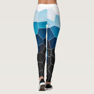 Leggings Minimalismo Resumen de las celdas blancas azules d