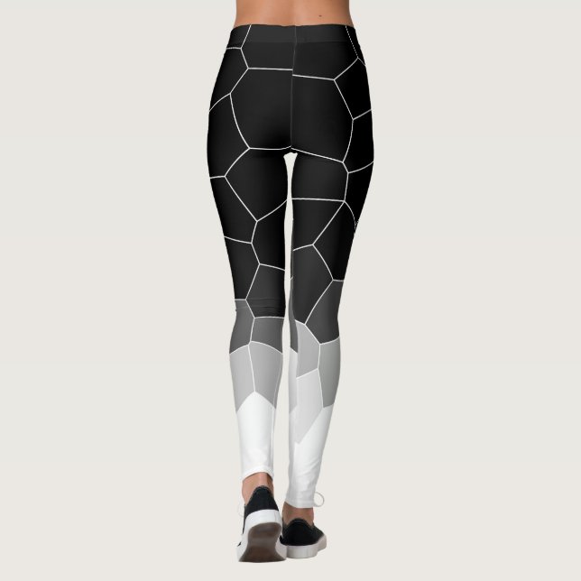Leggings Minimalismo Resumen de las células blancas grises  (Reverso)