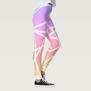 Leggings Minimalismo Resumen Patrón de arte amarillo rosado