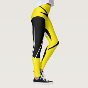 Leggings Minimalismo Resumen Patrón de arte Blanco amarillo