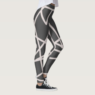 Leggings Minimalismo Resumen Patrón de arte Blanco gris