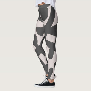 Leggings Minimalismo Resumen Patrón de arte Gris pálido