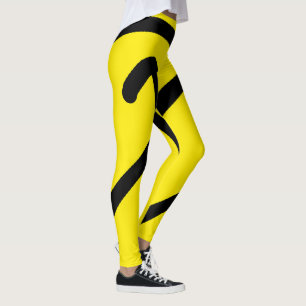 Leggings Minimalismo Resumen Patrón de arte Negro Amarillo