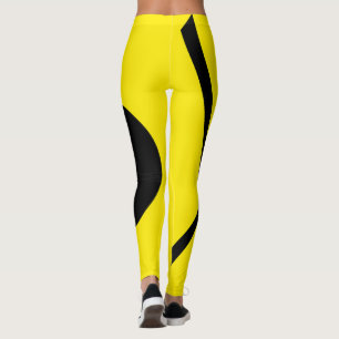 Leggings Minimalismo Resumen Patrón de arte Negro Amarillo