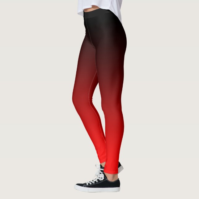Leggings Minimalista moderno gradiente de rojo negro (Izquierda)