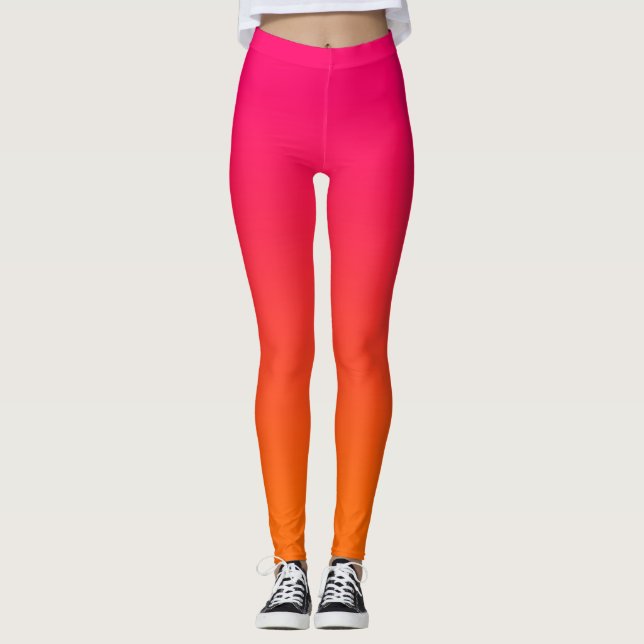 Leggings Minimalista moderno gradiente naranja y rosa brill (Anverso)