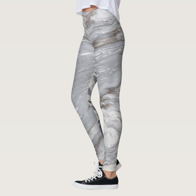 Leggings mínimo escandinavo moderno moda gris mármol blanco (Izquierda)