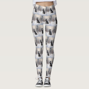 Leggings Ministra Schnauzer Let It Snow Navidades