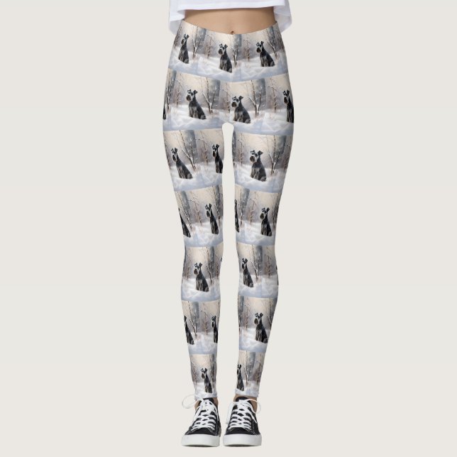 Leggings Ministra Schnauzer Let It Snow Navidades (Anverso)