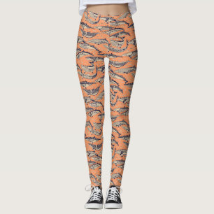 Leggings minke whales copper