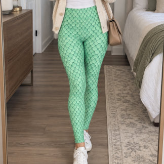 Leggings Mint Green Fish Scales