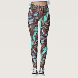 Leggings Mint to wine formas circulares curvadas en raso de