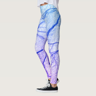 Leggings Mira de mármol morado Two Tone