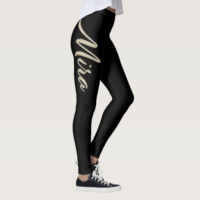 Leggings Mira white gold Handwriting Hose (Derecha)