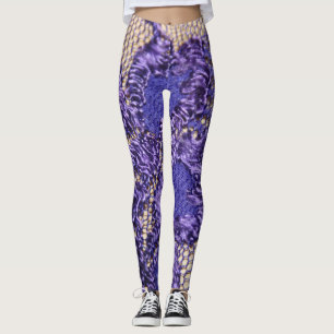 Leggings mirada de encaje púrpura de la ropa interior