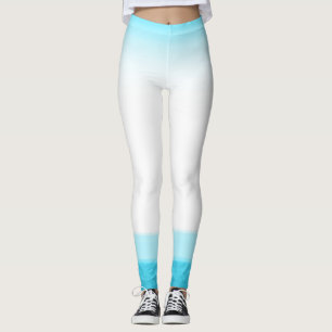 Leggings Miraje de Acuarela Azul y Blanco Chic Lounge Gym