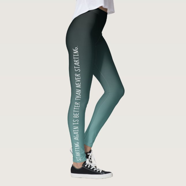 Leggings Mirar de nuevo es mejor que nunca empezar, Verde a (Derecha)
