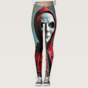 Leggings Misteriosa figura de cráneo encapuchada