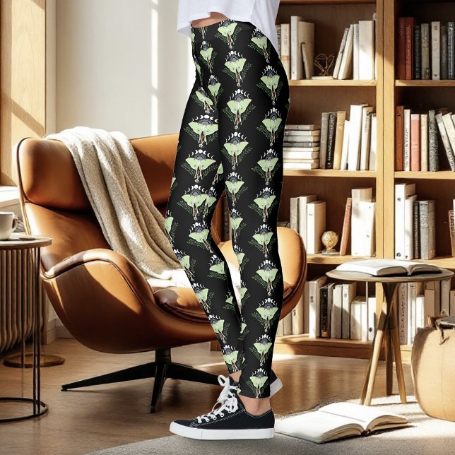 Leggings Mística Verde Etérea Luna Polilla Celestial (Subido por el creador)