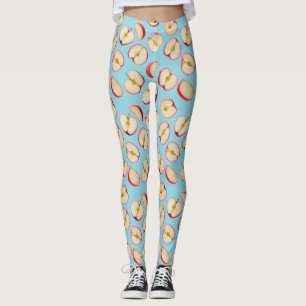 Leggings Mitades de Manzana Roja Patrón