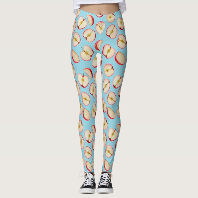 Leggings Mitades de Manzana Roja Patrón (Anverso)