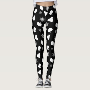 Leggings Mitones navidades, Gorra de invierno, copos de nie