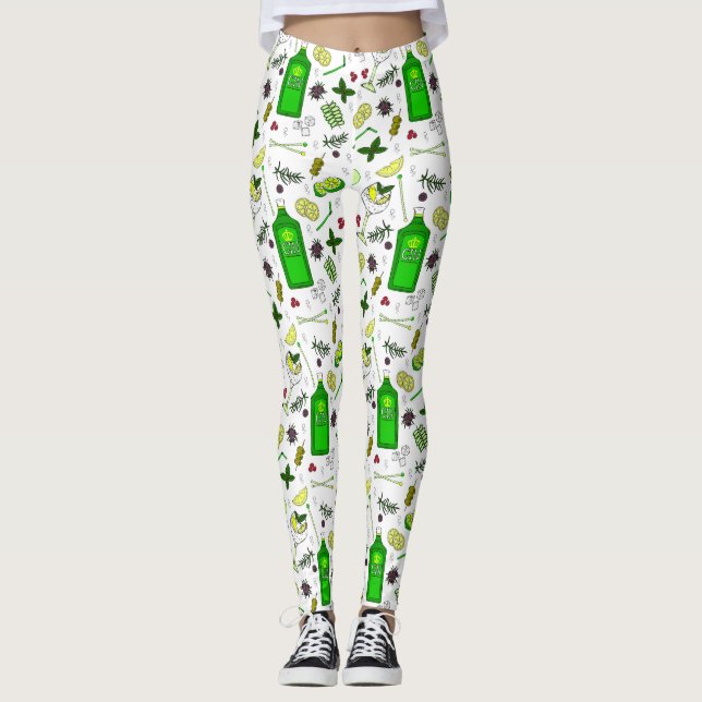 Leggings Mixólogo de Martini Cocktails Gin y Tonic Drinks (Anverso)