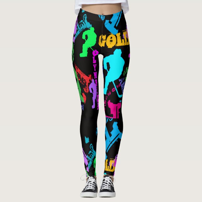 LEGGINGS MOCHILA CON IMPRESIÓN DE HOCKEY OLÍMPICO (Anverso)