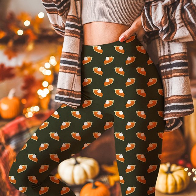 Leggings Mochila de calabaza Cae Acción de Gracias Verde (Subido por el creador)
