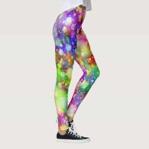 Leggings Moda Artsy Rainbow Bokeh