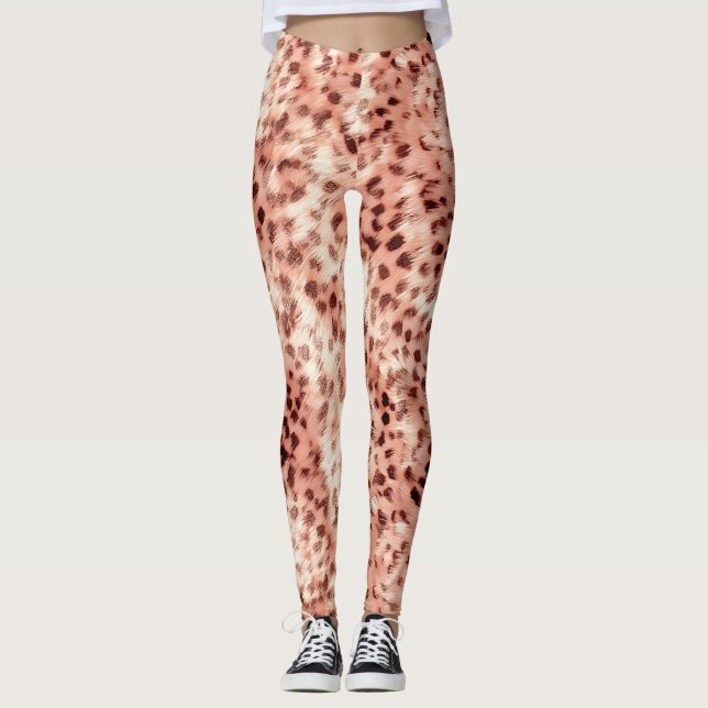 Leggings Moda Bonito Girly Rosa Gold Leopard (Anverso)
