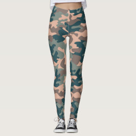 Leggings Moda Camuflaje Leyendas del patrón Khaki