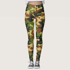 Leggings Moda Camuflaje Leyendas del patrón Khaki