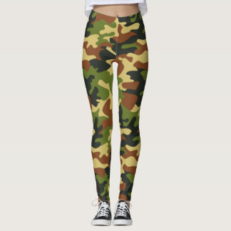 Leggings Moda Camuflaje Leyendas del patrón Khaki