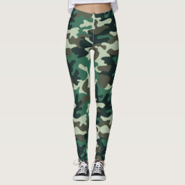 Leggings Moda Camuflaje Leyendas del patrón Khaki