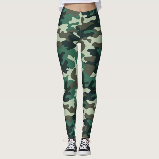 Leggings Moda Camuflaje Leyendas del patrón Khaki (Anverso)