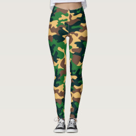 Leggings Moda Camuflaje Leyendas del patrón Khaki