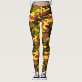 Leggings Moda Camuflaje Leyendas del patrón Khaki